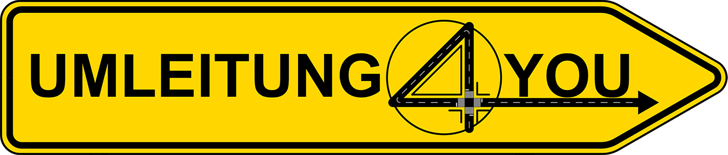 Logo der Firma Umleitung4You GmbH, nur Schild ohne Stangen